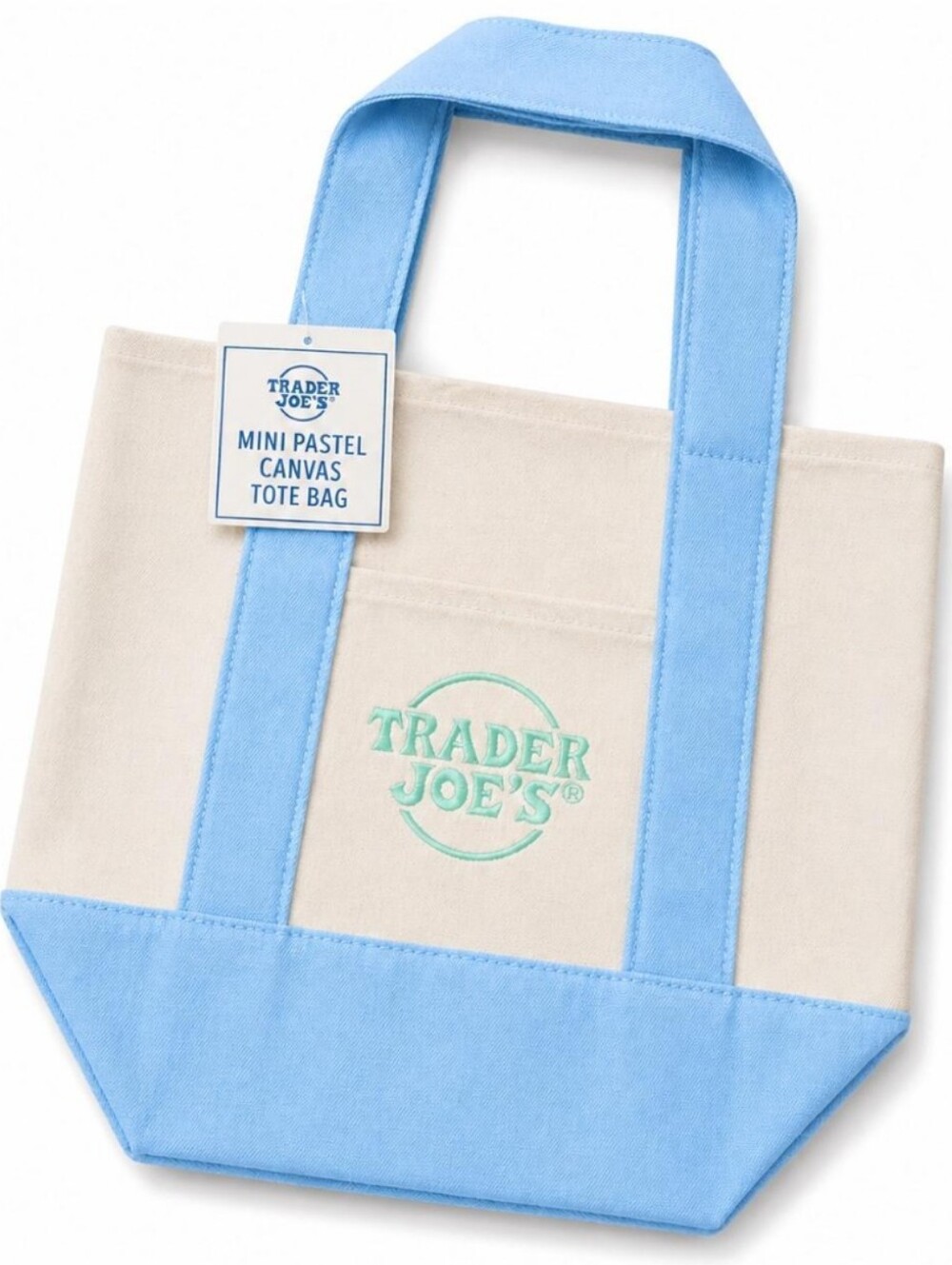 ☀️ NWT ☀️ Trader Joe's Blue and Cream Canvas Bag ☀️